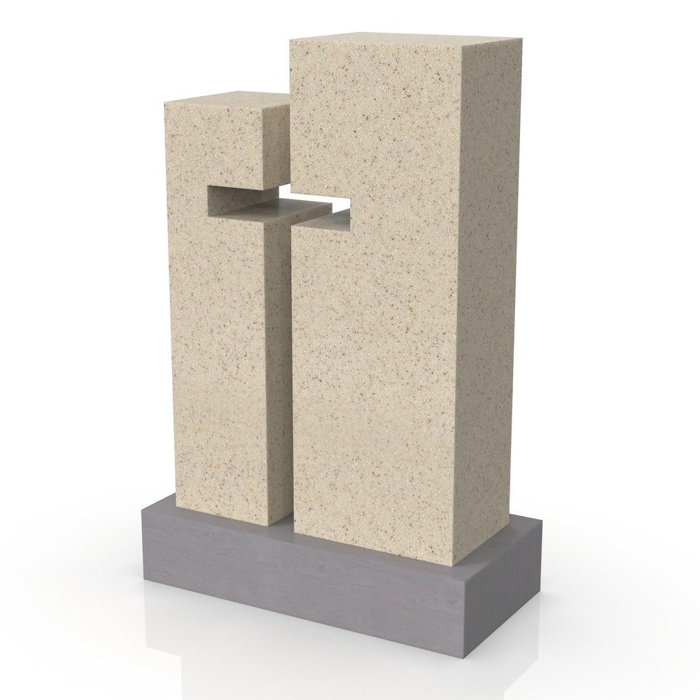 Peaceyard gravestone model Lillian with standard base in dual color